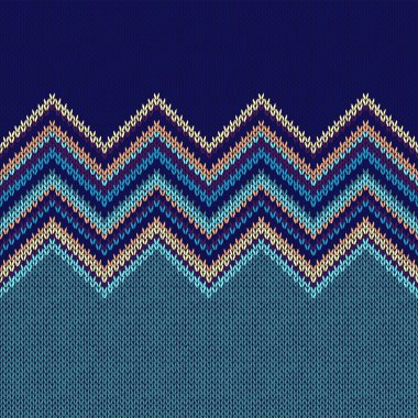 Seamless etnik geometrik örgü modeli. Mavi sarı Gre stil