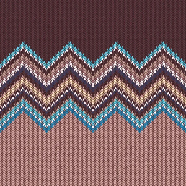 Modèle de tricot sans couture avec ornement ondulé — Image vectorielle