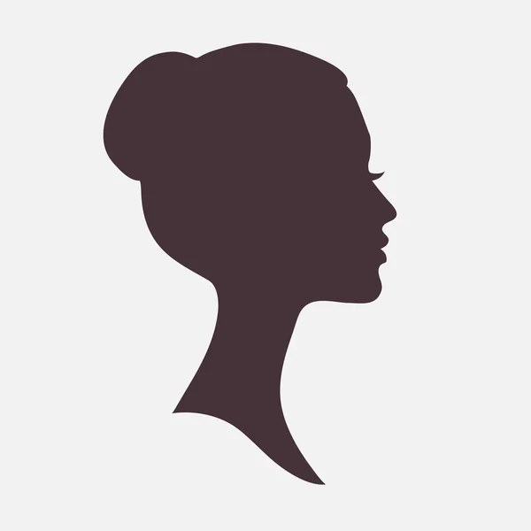 Silueta de cara de mujer con peinado elegante — Vector de stock