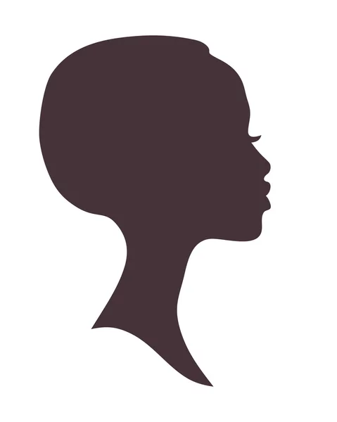 Silueta de cara de mujer africana — Vector de stock