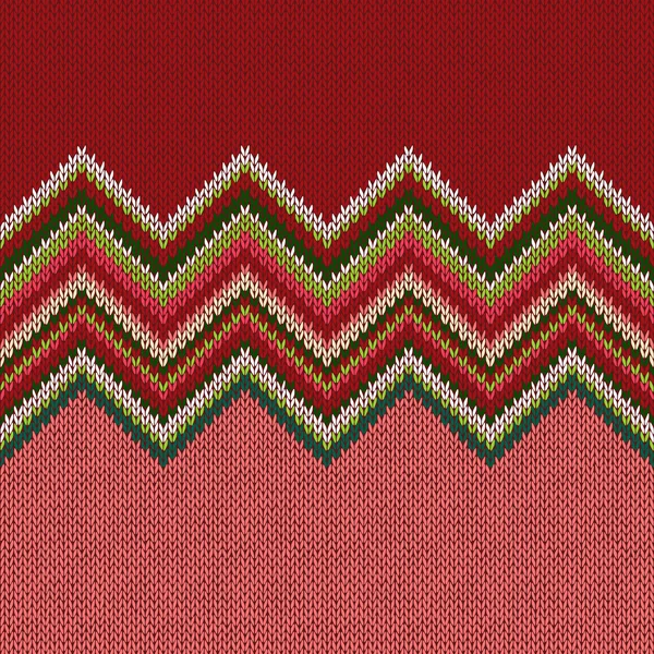 Nahtlose weihnachtliche geometrische Strickmuster — Stockvektor