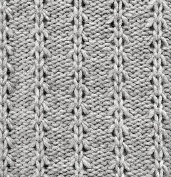 Wool knitted pattern. Closeup fabric background