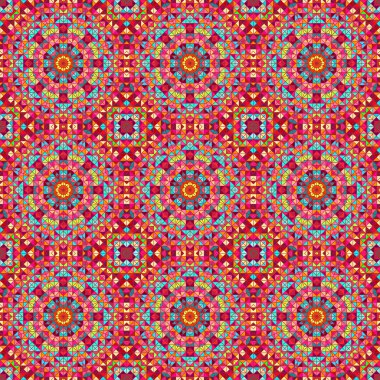 Süs seamless modeli. Soyut kırmızı geometrik vektör 