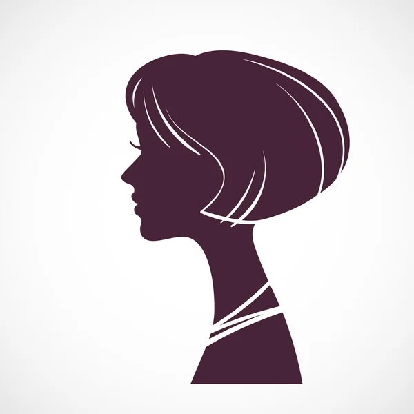 Ragazza silhouette testa — Vettoriale Stock