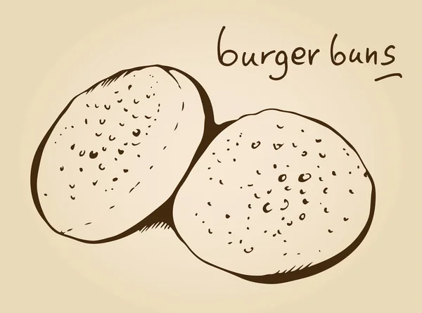 Burger bollos vector ilustración — Archivo Imágenes Vectoriales