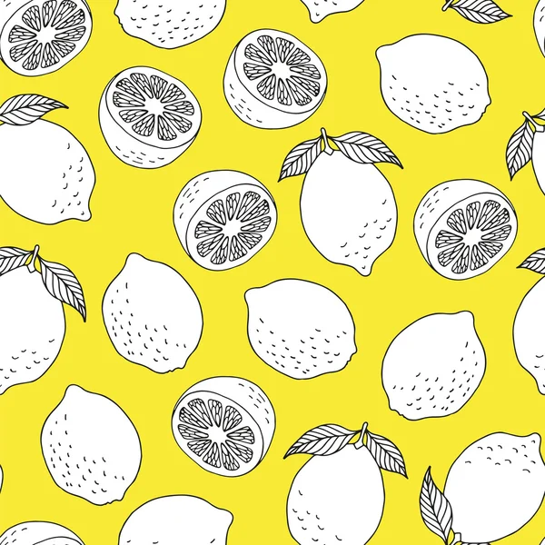 Citrons blancs sur fond jaune — Image vectorielle