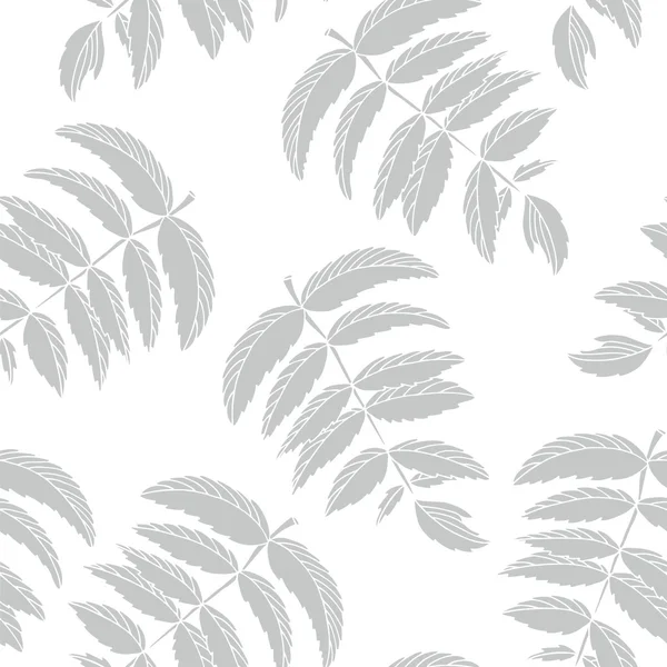 Seamless white and black foliage pattern — Stock Vector