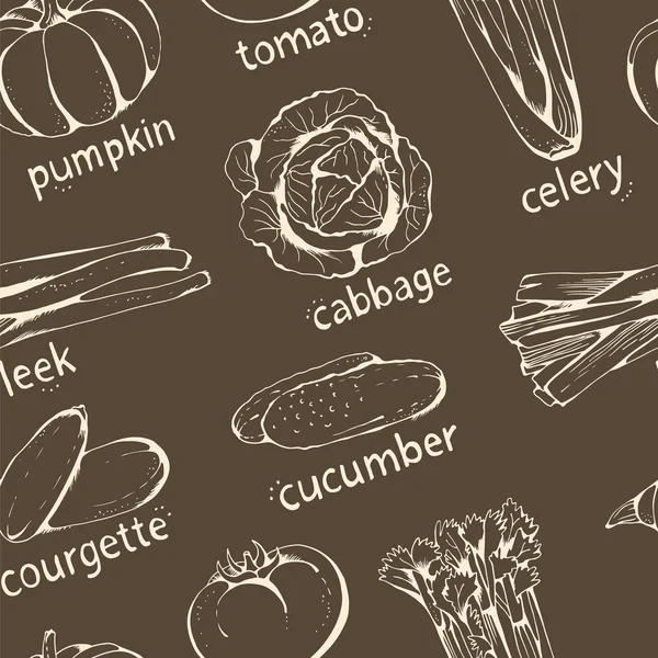 Dikişsiz sebze desen, vektör arka plan