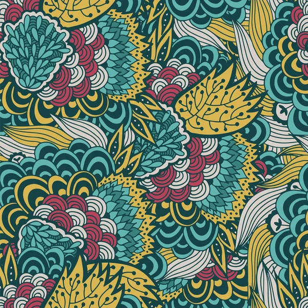 Patrón floral colorido, vector de fondo sin costuras — Archivo Imágenes Vectoriales