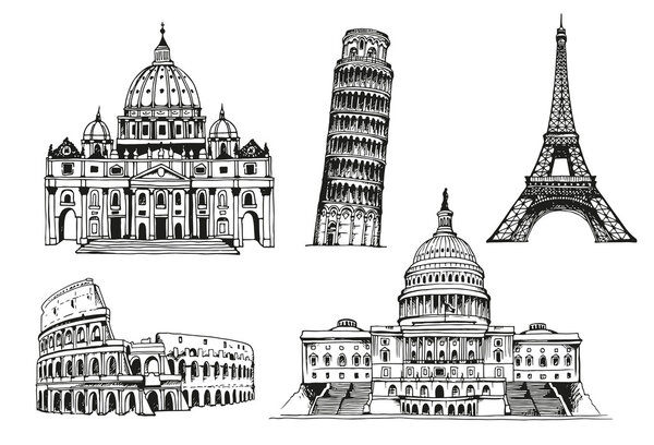 World landmark vector set