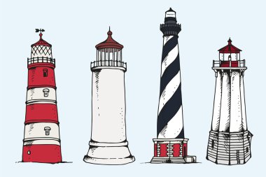 Ligthhouses vektör toplama