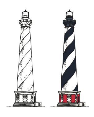 Deniz feneri vektör çizim