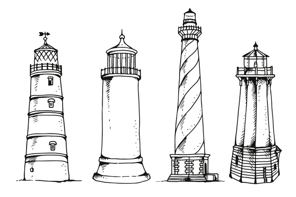 Ensemble de phares vectoriels — Image vectorielle