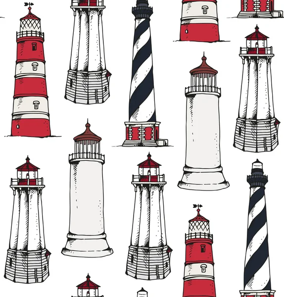 Lighthouse vector pattern — Stock Vector