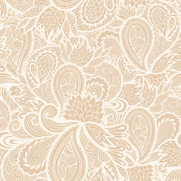 Fond beige floral, texture vectorielle sans fin — Image vectorielle