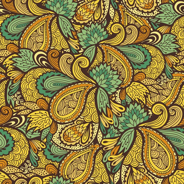 Olas sin costura flores abstractas vector patrón, diseño floral — Archivo Imágenes Vectoriales