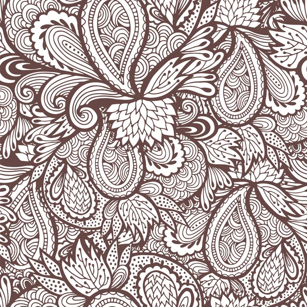 Modèle dessiné à la main sans couture, fond floral vintage — Image vectorielle