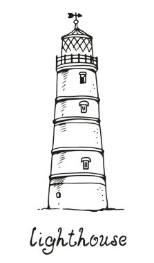 Deniz feneri vektör çizim