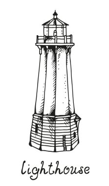 Deniz feneri vektör çizim