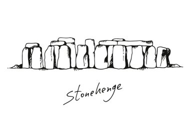 Stonehenge Birleşik Krallık vektör illüstrasyon beyaz arka plan üzerinde
