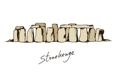 Stonehenge in Wiltshire, England vector color illustration clipart