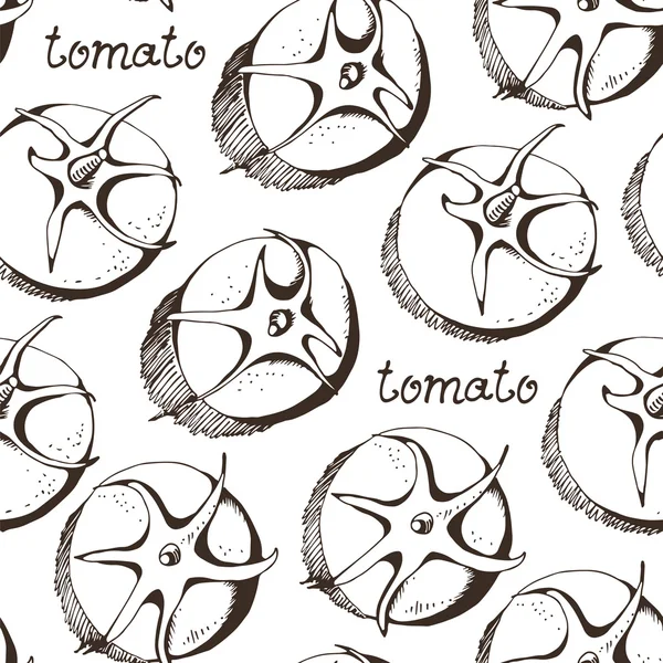 Tomatoes vector seamless pattern — Stock Vector