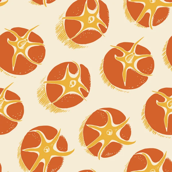 Nahtloses Muster mit abstrakten Tomaten — Stockvektor