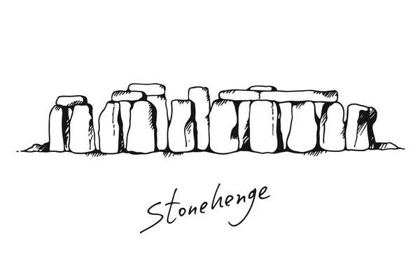 Stonehenge in United Kingdom vector illustration on white background — Stock Vector