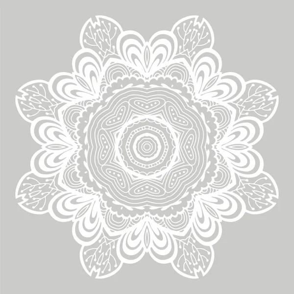 Ronde decoratieve sieraad, kleur bloemmotief, vector illustratie — Stockvector