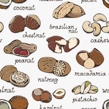 Renkli kesintisiz fındık desen