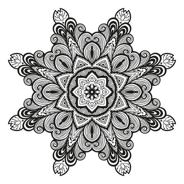 Ornamento decorativo redondo, patrón floral, ilustración vectorial — Archivo Imágenes Vectoriales