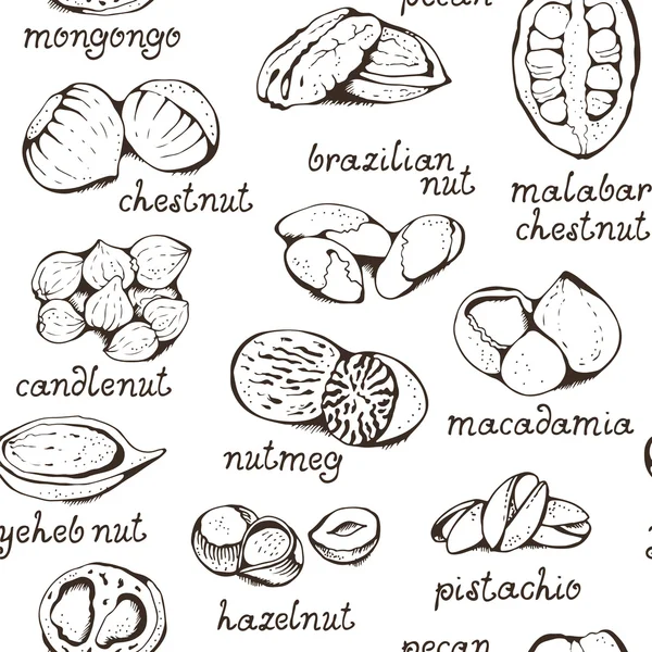 Nuts motif sans couture — Image vectorielle