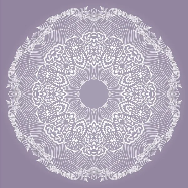 Ornement décoratif rond, motif floral de couleur, illustration vectorielle — Image vectorielle
