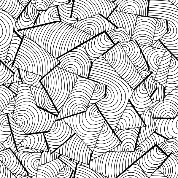 抽象的黑色和白色波浪纹、 几何背景、 无缝的矢量 — 图库矢量图片