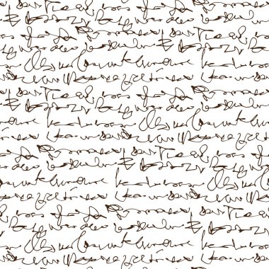 El yazısı soyut metin, vektörsüz desen karalaması, beyaz arkaplanda izole edilmiş vektör monokrom betiği