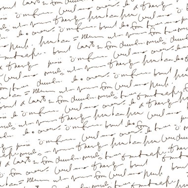 El yazısı soyut metin, vektörsüz desen karalaması, beyaz arkaplanda izole edilmiş vektör monokrom betiği