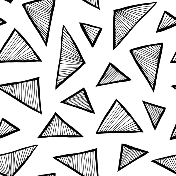 Patrón Vector Sin Costura Triangular Fondo Dibujado Mano Garabato Simple — Archivo Imágenes Vectoriales