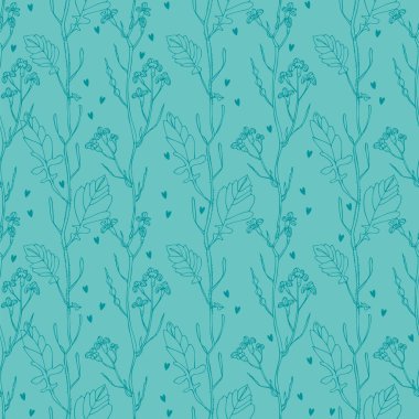 Çiçek karalama deseni, vektör el çizimi çiçek arkaplanı