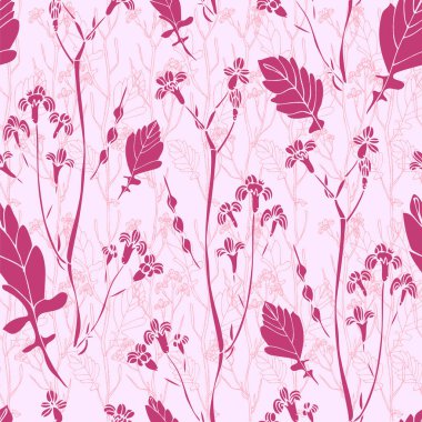 Çiçek karalama deseni, vektör el çizimi çiçek arkaplanı