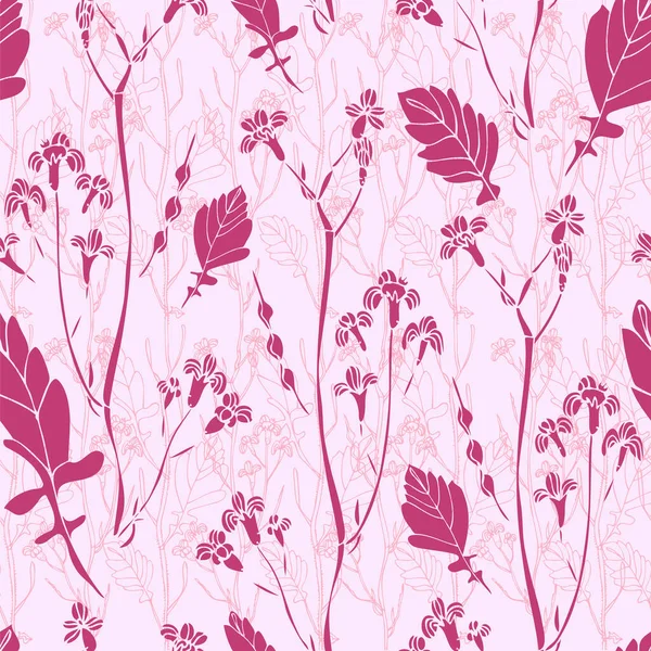 Padrão Doodle Flor Vetor Mão Desenhada Fundo Floral — Vetor de Stock