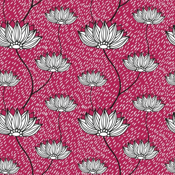 Blumen Doodle Muster Vektor Hand Gezeichnet Floralen Hintergrund lizenzfreie Stockillustrationen