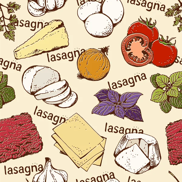 Lasagna seamless pattern — Stock Photo, Image