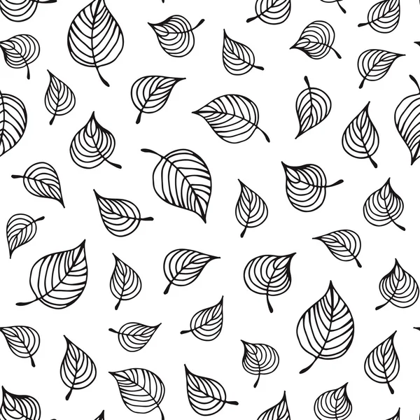 Forest leaves background, vector pattern — Stock Vector
