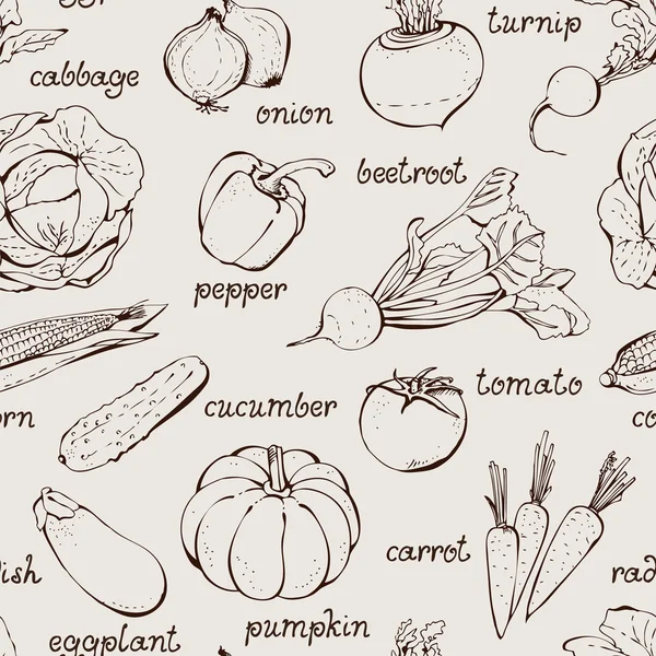 Légumes Modèle sans couture — Image vectorielle