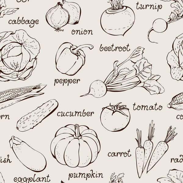 Vegetables seamless pattern
