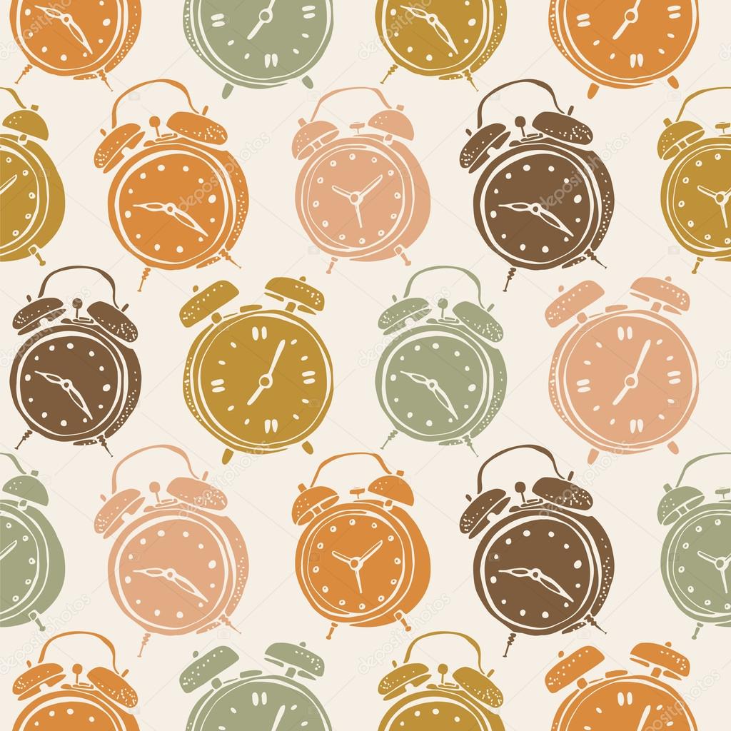 Cute background with alarm clocks