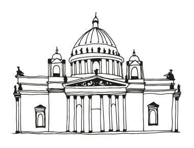 El çekilmiş Saint Isaac's Katedrali, Saint Petersburg, Rusya