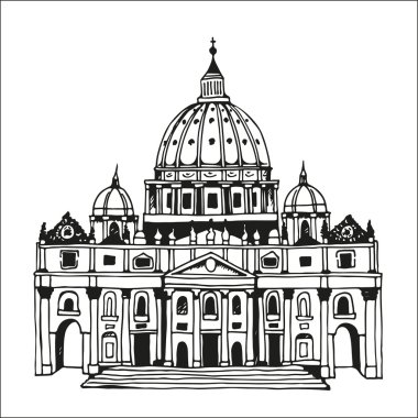 El çekilmiş St. Peter's Basilica, Vatikan, Roma, İtalya