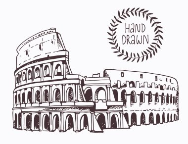 Kolezyum, Roma, İtalya, Colosseum çizimde çizim