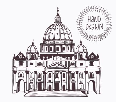 El çekilmiş St. Peter's Basilica, Vatikan, Roma, İtalya
